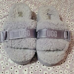 UGG Fluffy Gray Slippers